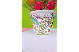 Pot de fleurs plastique à décorer diam. 11 cm, hauteur 9,5 cm