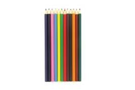 Crayons de couleurs 12 pièces, longueur 17,8 cm, diamètre mine 2,8 mm