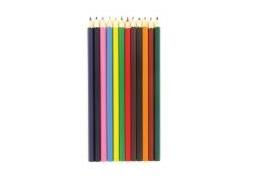 Crayons de couleurs 12 pièces, longueur 17,8 cm, diamètre mine 2,8 mm