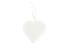 Grand cœur arrondi, finition polymère blanc 16 cm, avec ruban