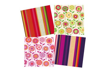Set de 12 serviettes "Fleurs Psychées"