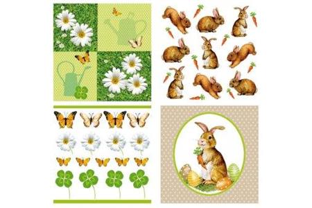 Set de 12 serviettes "Paques 1"