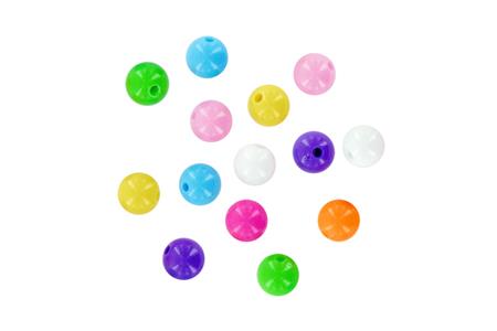 Perles acryliques 8 mm 8 couleurs - 60 grs