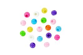 Perles acryliques 6 mm 8 couleurs - 40 grs