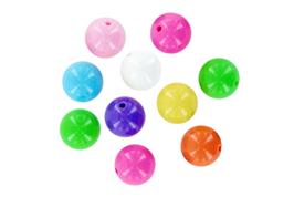 Perles acryliques 13 mm 8 couleurs - 60 grs