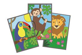 3 cartes à gratter + grattoir - La jungle
