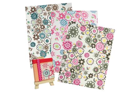 3 coupons tissus autocollants 15x20 cm - Fleurs