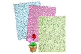 3 coupons tissus autocollants 15x20 cm - Fleurs