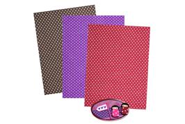 3 coupons tissus autocollants 15x20 cm - Pois