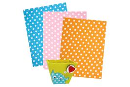 3 coupons tissus autocollants 15x20 cm - Pois