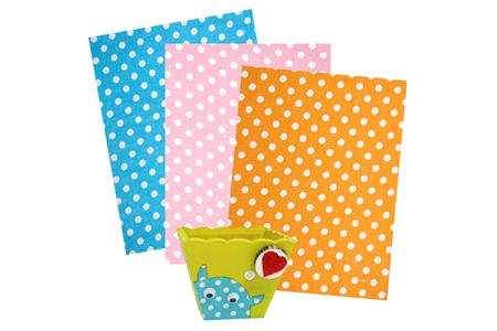 3 coupons tissus autocollants 15x20 cm - Pois