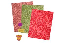 3 coupons tissus autocollants 15x20 cm - Fleurs