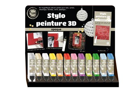 Présentoir stylo peinture 3D opaque -120 pièces