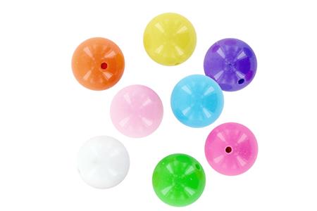Perles acryliques 15 mm 8 couleurs - 60 grs