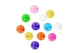Perles acryliques 10 mm 8 couleurs - 60 grs