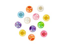 Perles acryliques nacrées 10x8 mm 8 couleurs - 40 grs