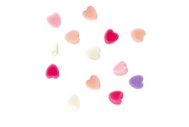 Perles acryliques cœurs 8x8 mm 5 couleurs - 50 grs