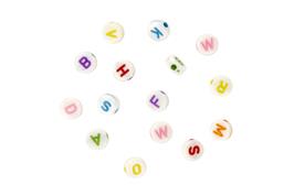 Perles acryliques lettres rondes 3 mm 8 couleurs - 40 grs