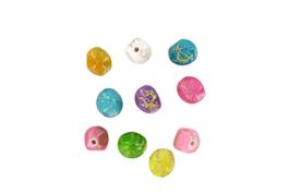 Perles acryliques marbrées 14x15 mm 8 couleurs 47 grs