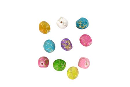 Perles acryliques marbrées 14x15 mm 8 couleurs 47 grs