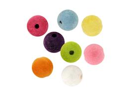 Perles acryliques velours 14 mm 8 couleurs - 35 grs