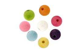 Perles acryliques velours 12 mm 8 couleurs - 35 grs
