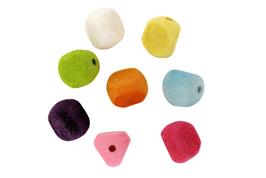 Perles acryliques velours 14x16 mm 8 couleurs - 35 grs