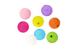 Perles acryliques mates 14 mm 8 couleurs - 48 grs