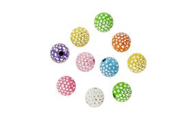 Perles acryliques strass 10 mm 8 couleurs - 32 grs