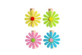 8 pinces fleurs feutrine 4 couleurs 2,6 cm