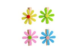 8 pinces fleurs feutrine 4 couleurs 2,6 cm