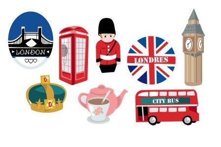 8 embellissements bois peints - Londres