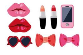 8 embellissements bois peints - Girly