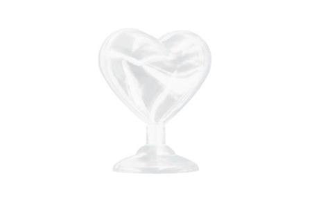 Coeur "cristal" sur pied hauteur 7 cm, coeur 6x5x3 cm