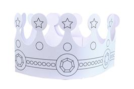 4 couronnes fantaisie en carton blanc