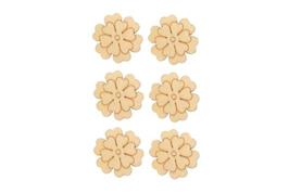 6 pinces à linge fleurs bois 4,5 cm