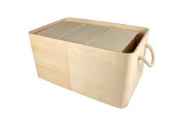 Ensemble rangement :1 panier anse corde 38,5x24x19,5 cm, 3 boites 21x17x11 cm 