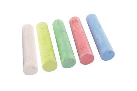 5 craie de trottoir 10x2,5 cm (bleu, rose, rouge, jaune, blanc)