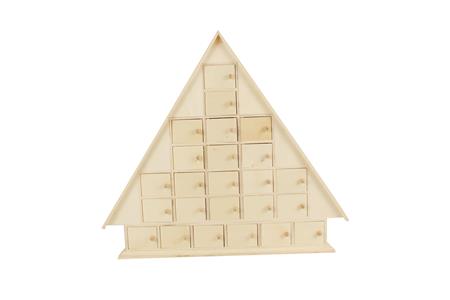 Maison en bois calendrier de l'avent H 42.5 x L 48 x 8 cm