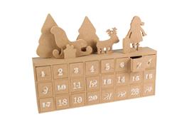 Calendrier de l'avent 24 tiroirs -scène de noël - MDF- 