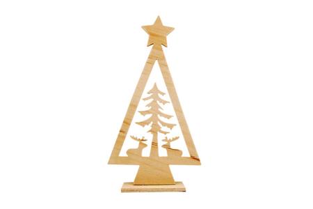 Sapin sur socle, découpe intérieure élan et sapin, 30 x 15 cm