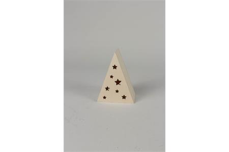 Sapin en bois dentelle bougie led incluse - 9x6.5x4.5 cm