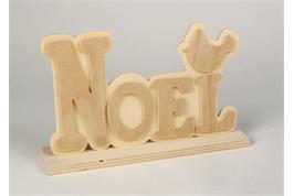 Mot Noël en bois à poser effet relief - 21 x 13 x 5 cm