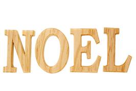 Mot Noël en bois noble, lettres 7 cm, boite 28 x 8 cm