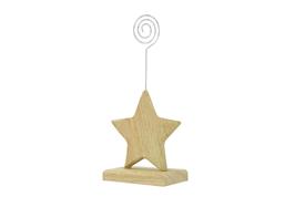 Marque place étoile en bois, 9x7 cm, épaisseur 10 mm, bois noble déco