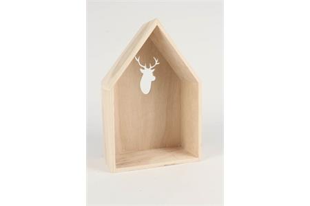 Etagère forme maison en bois découpe cerf à poser ou à suspendre - 23
