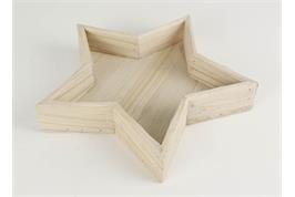Coupelle en bois forme étoile - 28 x 28 x 5 cm
