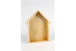 Etagère forme maison en bois à poser ou à suspendre - 25 x 19,5 x 7 cm