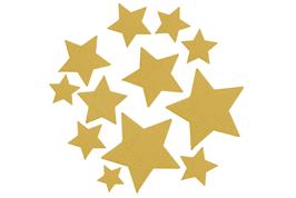 12 étoiles "or" tailles assorties 1,5 - 2,5 - 3,5 cm
