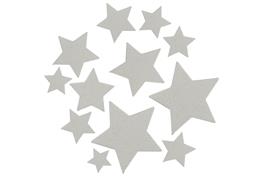 12 étoiles "argent" tailles assorties 1,5 - 2,5 - 3,5 cm
